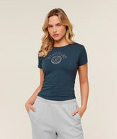 Worn Crest Graphic Baby Tee