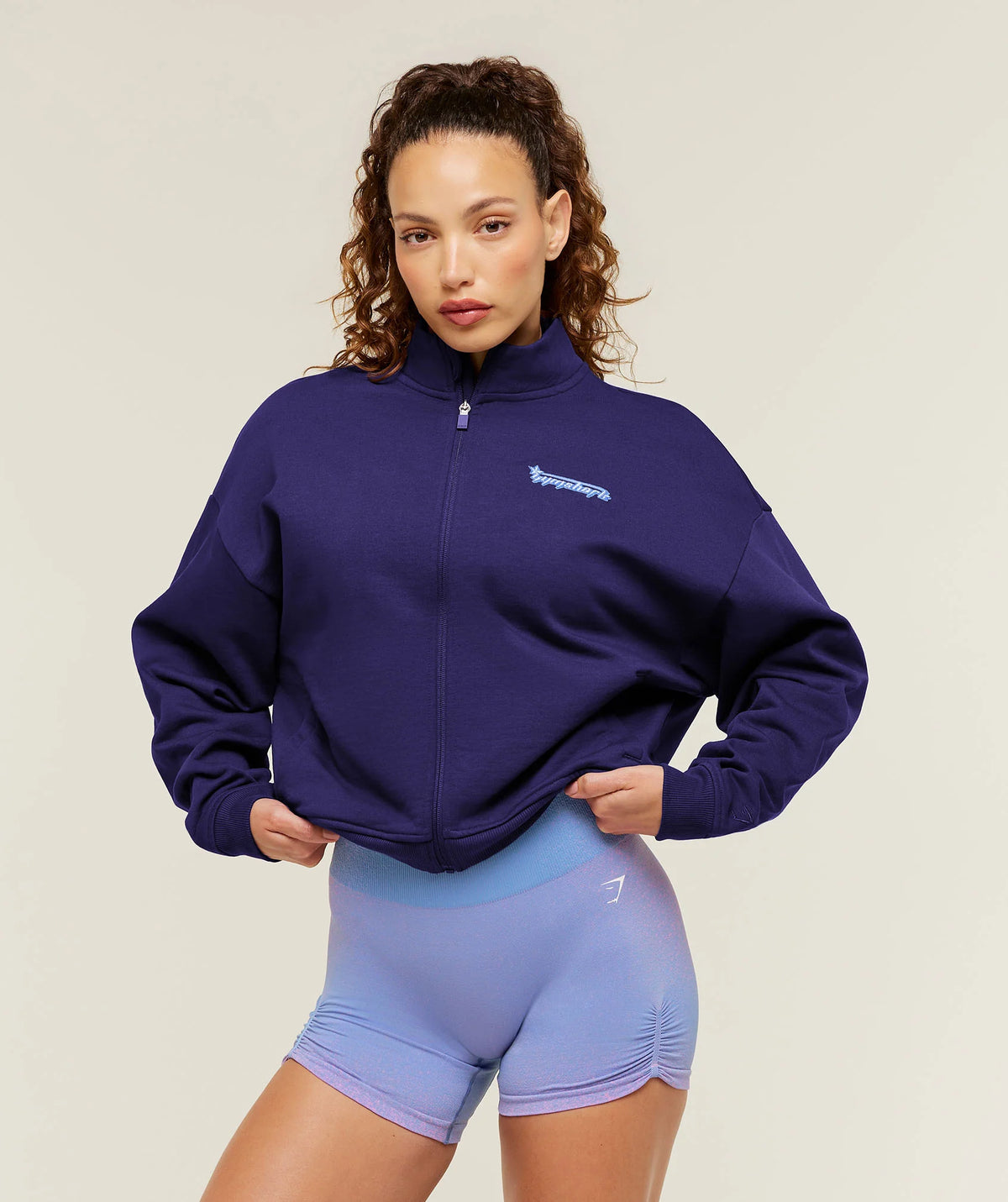 Script Embroidery Full Zip Jacket